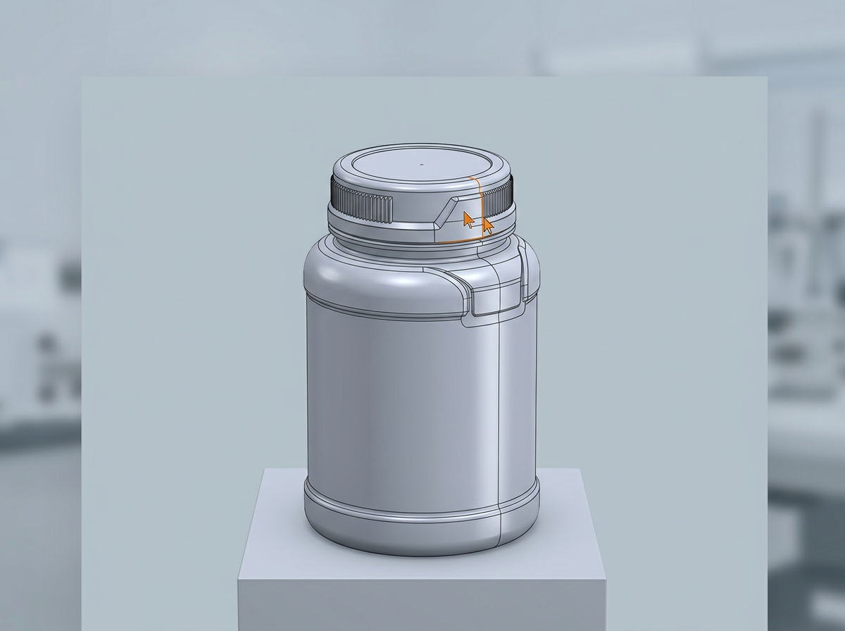 דגם בתלת מימד של אריזת פלסטיק כחלק מתהליך פיתוח מוצר